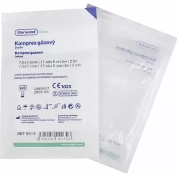 Kompres Steriwund Gáza hydrofilní sterilní 7,5x7,5 cm 2 ks