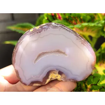 Přírodní kámen Geoda achát šedý s dutinkou Brazílie 230g