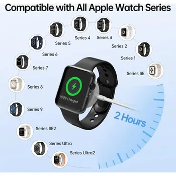 Datový kabel AppleMix Nabíjecí kabel USB-A + USB-C na Apple Watch - 1m - černý