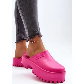 Dámské pantofle Dámské Žabky Na Masivní Podrážce Big Star NN274019 Fuksja Barva: Růžová, Velikost: 38