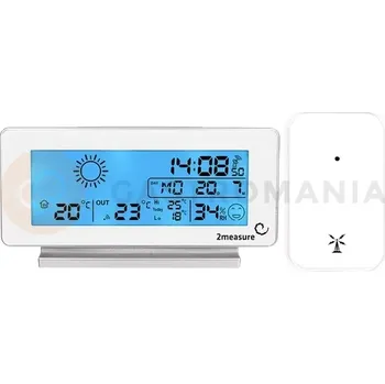 Kuchyňský teploměr Meteostanice RCC, DCF - elektronická, bezdrátová, osvětlená, externí senzor, bílá | 2MEASURE, 250102