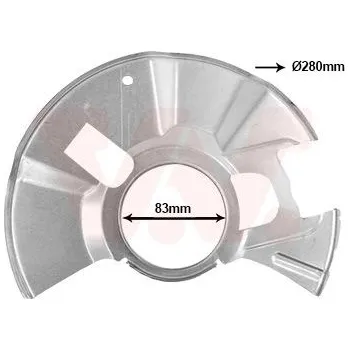 Brzdový kotouč Ochranný plech proti rozstřikování, brzdový kotouč VAN WEZEL 2741371