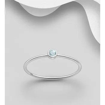 Prsten Prstýnkárna Stříbrný prsten Akvamarín Blíženci, Beran, Váhy a Ryby AG925 ≤ 0,6 g Velikost prstenu: 6 (51/52)