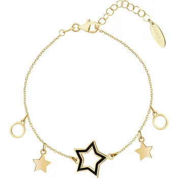 Náramek Pozlacený stříbrný náramek se smaltem - hvězdy, kroužky - AP539-5141