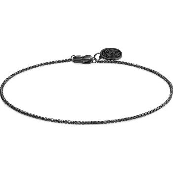 Náramek Essentials | 1mm kostičkovaný řetízkový náramek se zaoblenými články v&nbsp;černé barvě gunmetal - Lucleon