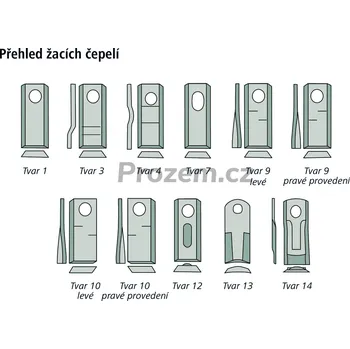 Nože pravé 107/4/19 mm pro Kuhn, Niemeyer, 25 ks, Z1199260, 570680, 570684
