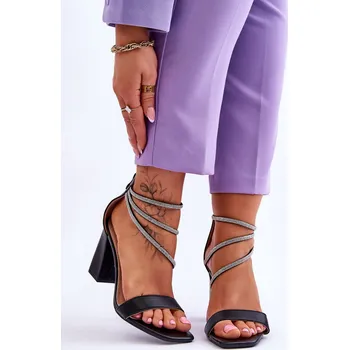 Dámské sandále Módní sandály se zirkony Carma Barva: Černá, Velikost: 36