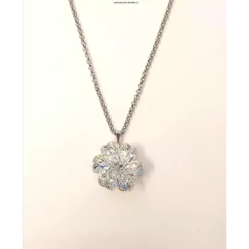 Náhrdelník Náhrdelník květ se swarovski kamínky (Řetízek květina na krk)
