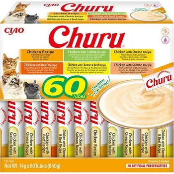 Pamlsek pro kočku Inaba Churu cat snack kuře mix multipack 60x 14g