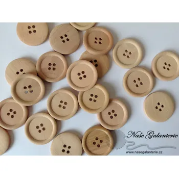Knoflík Knoflík přírodní, nelakovaný 30 mm