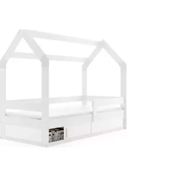 Postel BMS GROUP Dětská postel Domek 1 - 1 osoba, 80x160 s úložným prostorem bez matrace – Bílá