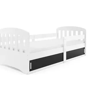 Postel BMS GROUP Dětská postel Classic 1 80x160 s úložným prostorem a matrací - 1 osoba – Bílá