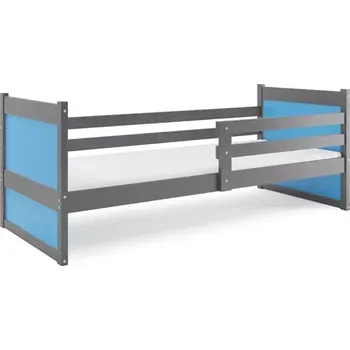 Postel BMS GROUP Dětská postel Rico 1 90x200, bez úložného prostoru bez matrace - 1 osoba - Grafit, Modrá