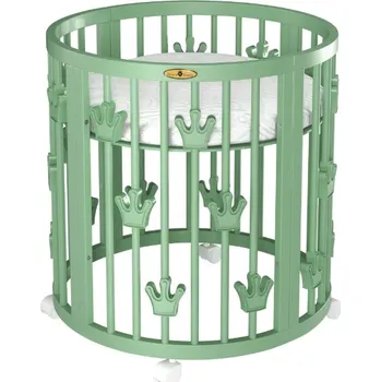 Dětská postýlka Oválná postýlka Royal Sleep 7v1 safari korunky