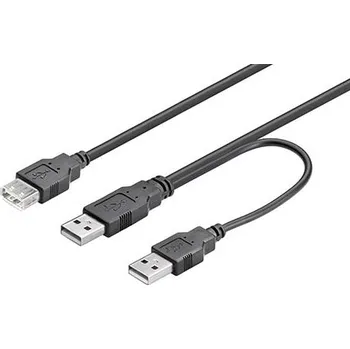 Datový kabel goobay USB 2.0 prodlužovací Y kabel 2x USB A(M) - USB A(F), 0,3m (93353) - 11.92.8015