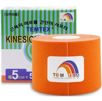 TEMTEX Kinesiology Tape 5 cm x 5 m, oranžová