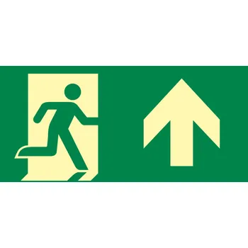 Úniková cesta rovně ISO 7010 - fotoluminiscenční fotoluminscenční plast 200 x 100 mm