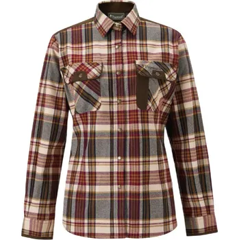Dámská košile Dámská flanelová košile Pinewood Prestwick Exclusive - Bordeaux/Beige Velikost: XS