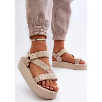 Dámské sandále Dámské sandály na platformě Big Star NN274A529 Barva: Béžová, Velikost: 41