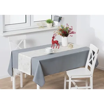 ubrus Vánoční ubrus - běhoun na stůl SPARK zlatý potisk bílá 35x140 cm Mybesthome