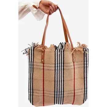 Kabelka Velká tkaná plážová taška Hnědá Avonas Univerzální