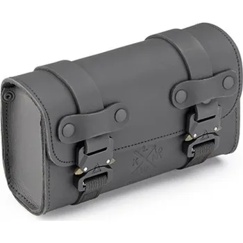 Zavazadlo na motocykl kožená brašna na vidlice Café Racer, KAPPA (100% buvolí kůže, objem 3 L)