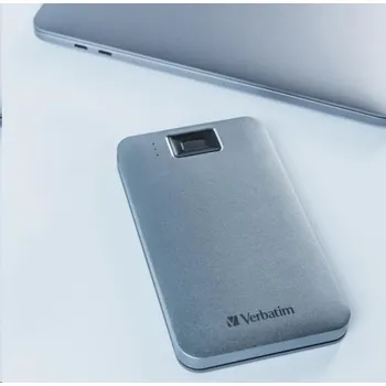 Interní pevný disk VERBATIM externí HDD 1TB, Executive Fingerprint Secure, USB 3.2 Gen 1 / USB-C, šedá