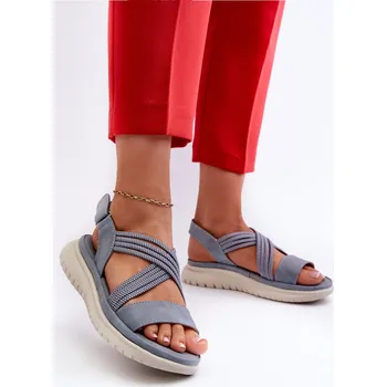 Dámské sandále Lehké Dámské Pohodlné Sandály Na Suchý Zip Ceclea Barva: Modrá, Velikost: 36