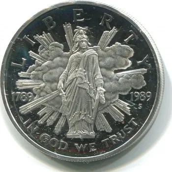 Stříbrná mince 1 dollar 1989/S. USA 1789-1989 Proof