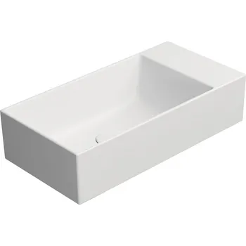 Umyvadlo KUBE X keramické umývátko 50x25cm, bez otvoru, pravé/levé, bílá mat