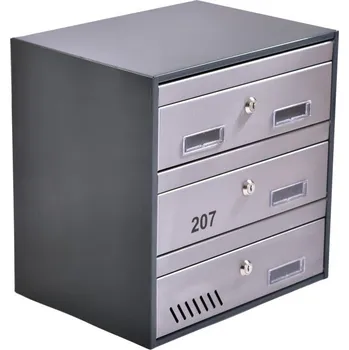 Železářství M35 N modulová schránka Stříbrná 3ks jmenovka + jmenovka