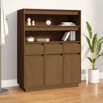 Příborník do zásuvky ZBXL Skříň highboard medově hnědá 89x40x116,5 cm masivní borovice