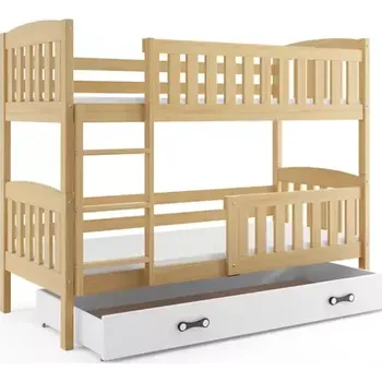 BMS GROUP Dětská patrová postel Kubus - 2 osoby, 80x190 s úložným prostorem bez matrace – Borovice, Bílá