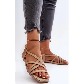 Dámské sandále Ploché dámské sandály Big Star NN274012 Barva: Béžová, Velikost: 36