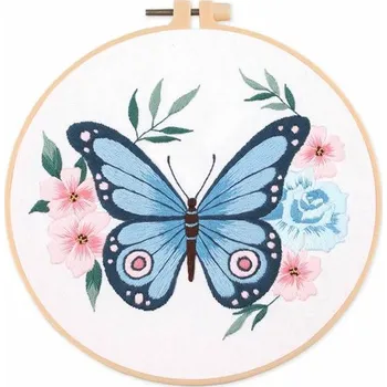 kreativní sada Manumi sada na vyšívání modrý motýl