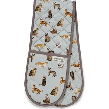 Chňapka Modrá bavlněná dvojitá chňapka Cooksmart ® Curious Cats ID_1382955