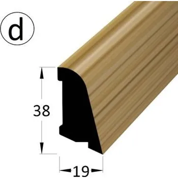 Podlahová lišta NOVÁK Podlahová - soklová lišta 38x19 dýha dub, 2,4m 4818