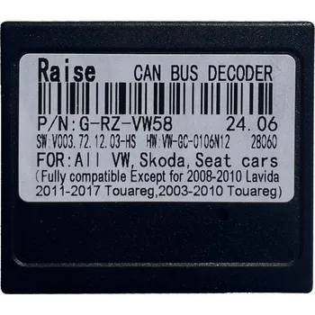 ISO konektor 2DIN Raise CANBUS dekodér - Škoda, VW, Seat