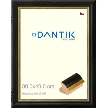 Rám na obraz DANTIK rámeček 30x40 | ANIVERSA černá AU (Plexi Čiré) (Vyrobeno s láskou u nás v DANTIKU)