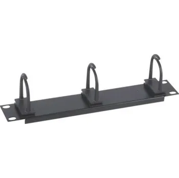 Rozvaděč 10" vyvazovací panel 1U, 3x plastový úchyt, černý