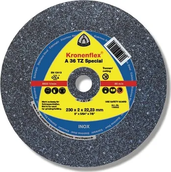 Řezný kotouč Řezný kotouč kronenflex, a 36 tz special, inox, rovný, 180x2x22,23, pro ruční řezání