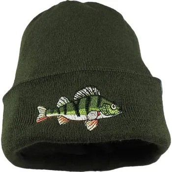 Čepice Bontis Pletená čepice s výšivkou Okoun - Olivová