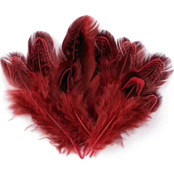 Bažantí peří délka 5-7 cm - červená