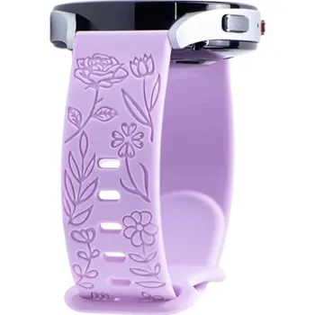 Příslušenství k chytrým hodinkám eses Silikonový řemínek - Květinový fialový, 18 mm