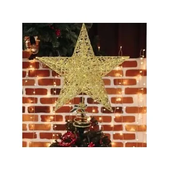 Vánoční dekorace Vánoční hvězda na špičku stromečku - zlatá