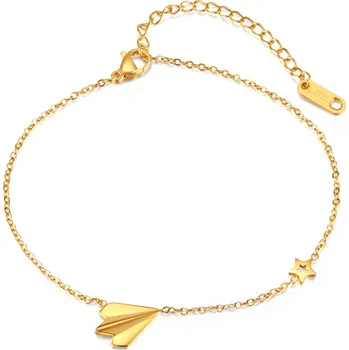 Náramek Troli Slušivý pozlacený náramek na kotník s ozdobami + 2 měsíce na vrácení zboží