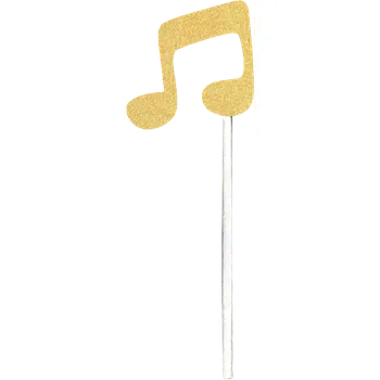 Jedlá dekorace na dort Zápich do dortu - Pár not osminových - Zlatý