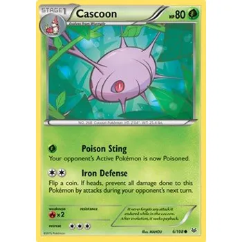 Sběratelská karetní hra Pokémon ROS 006/108 Cascoon - Roaring Skies Stav: Excellent, Verze: NORMAL