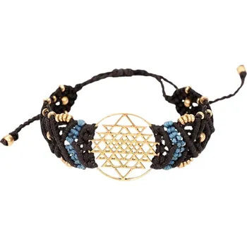 Náramek Macrame náramek šrí yantra různé barvy Barva: Černá