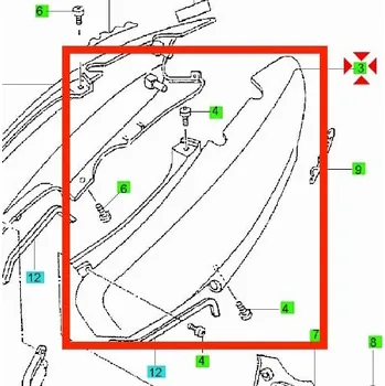 Yamaha Bočnice zadní červená - levá 5ADF1721010M